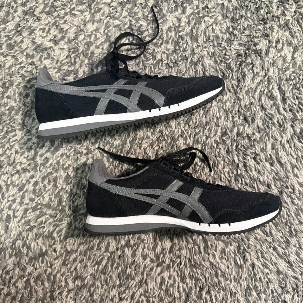 Onitsuka Tiger Dualio Retro Sneakers Black Gray Men 8.5 Women 10 OrthoLite